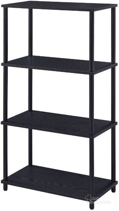 The appearance of Acme Nypho Bookshelf In Black Finish designed by ACME in the industrial interior design. This black piece of furniture  was selected by 1StopBedrooms from Nypho Collection to add a touch of cosiness and style into your home. Sku: 92739. Material: Wood. Product Type: Bookcase. Image1