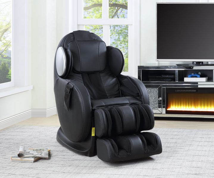 The appearance of Acme Pacari Massage Chair In Black designed by ACME in the modern / contemporary interior design. This black piece of furniture  was selected by 1StopBedrooms from Pacari Collection to add a touch of cosiness and style into your home. Sku: LV00570. Product Type: Chair. Material: Upholstery. Image1