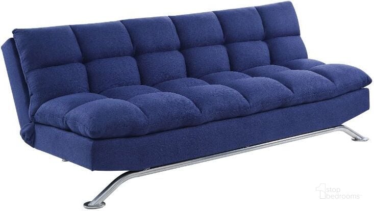 The appearance of Acme Petokea Adjustable Sofa In Blue Fabric designed by ACME in the modern / contemporary interior design. This blue piece of furniture  was selected by 1StopBedrooms from Petokea Collection to add a touch of cosiness and style into your home. Sku: 58255. Material: Wood. Product Type: Sofa. Image1