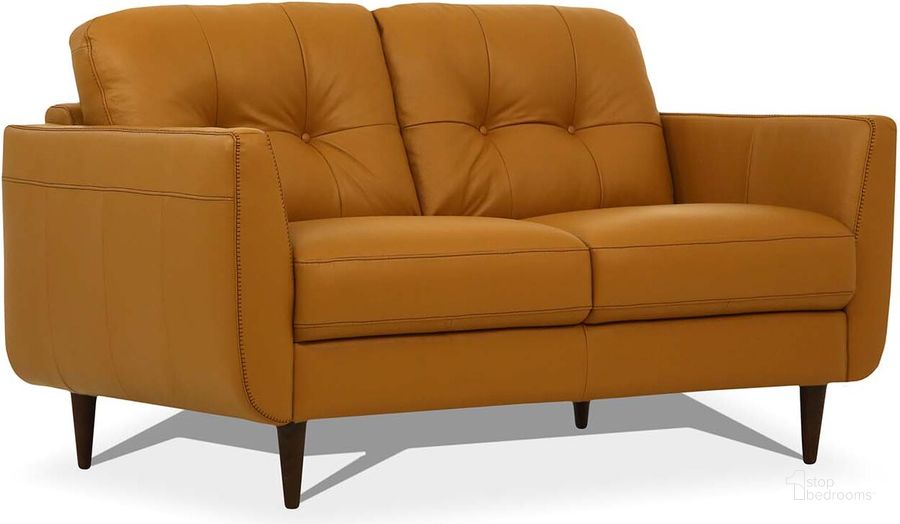 The appearance of Acme Radwan Loveseat designed by ACME in the modern / contemporary interior design. This caramel piece of furniture  was selected by 1StopBedrooms from Radwan Collection to add a touch of cosiness and style into your home. Sku: 54956. Material: Wood. Product Type: Loveseat. Image1