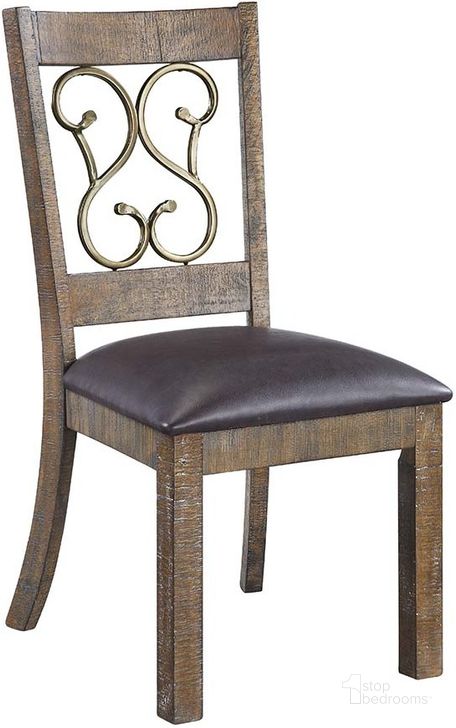 The appearance of Acme Raphaela Side Chair Set Of 2 In Weathered Cherry Finish designed by ACME in the transitional interior design. This weathered cherry piece of furniture  was selected by 1StopBedrooms from Raphaela Collection to add a touch of cosiness and style into your home. Sku: DN00981. Material: Wood. Product Type: Side Chair. Image1