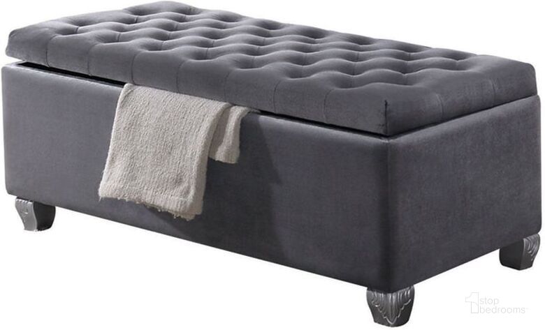 The appearance of Acme Rebekah Bench With Storage In Gray Fabric designed by ACME in the transitional interior design. This gray piece of furniture  was selected by 1StopBedrooms from Rebekah Collection to add a touch of cosiness and style into your home. Sku: 96546. Material: Wood. Product Type: Bench.
