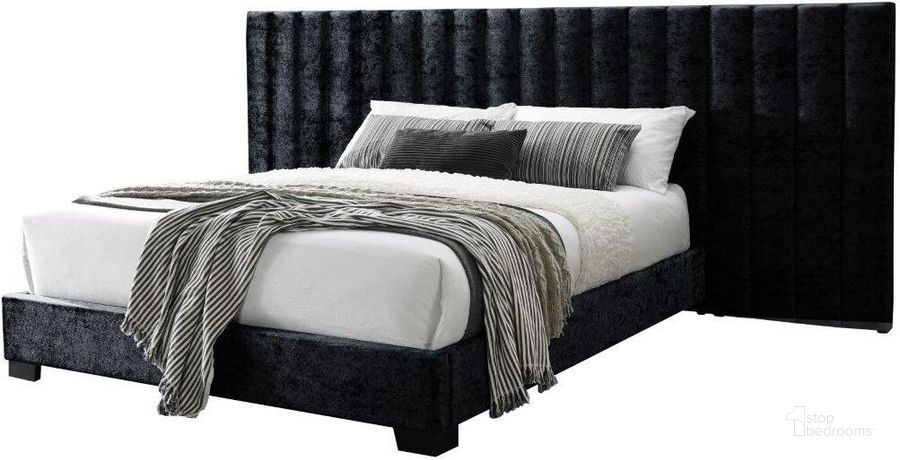 The appearance of Acme Rivas Queen Bed In Black Fabric designed by ACME in the modern / contemporary interior design. This black piece of furniture  was selected by 1StopBedrooms from Rivas Collection to add a touch of cosiness and style into your home. Sku: 27760Q-HB;27761Q-FB;27762Q-R. Bed Type: Platform Bed. Material: Wood. Product Type: Platform Bed. Bed Size: Queen.