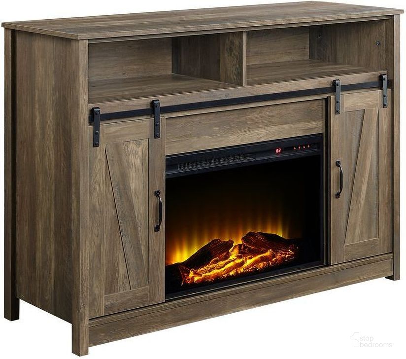 The appearance of Acme Tobias Fireplace In Rustic Oak Finish AC00274 designed by ACME in the industrial interior design. This rustic oak piece of furniture  was selected by 1StopBedrooms from Tobias Collection to add a touch of cosiness and style into your home. Sku: 91617FIR;AC00274-1. Material: Wood. Product Type: Fireplace. Image1