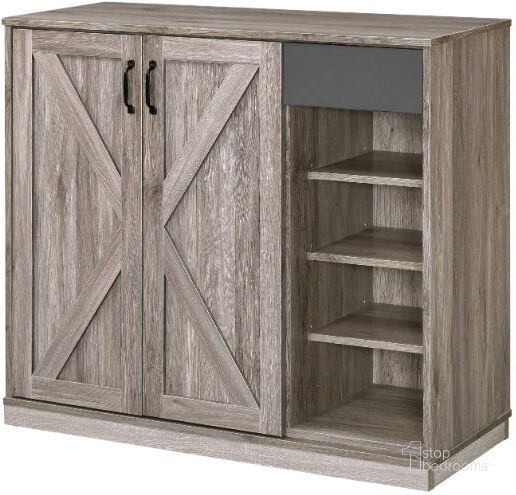 The appearance of Acme Toski Cabinet In Rustic Gray Oak designed by ACME in the country / farmhouse interior design. This oak piece of furniture  was selected by 1StopBedrooms from Toski Collection to add a touch of cosiness and style into your home. Sku: 97775. Material: Wood. Product Type: Cabinet. Image1