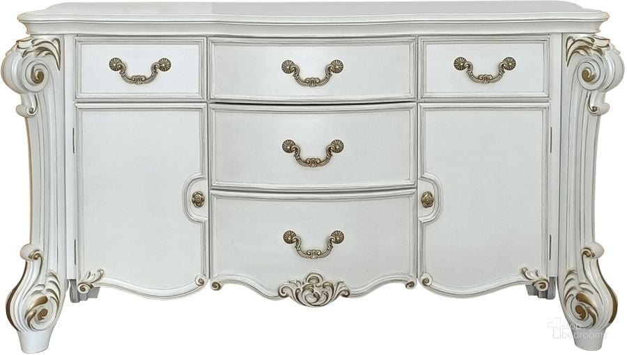 The appearance of Acme Vendom Dresser In Antique Pearl Finish designed by ACME in the transitional interior design. This antique pearl piece of furniture  was selected by 1StopBedrooms from Vendome Collection to add a touch of cosiness and style into your home. Sku: BD01342. Product Type: Dresser. Image1