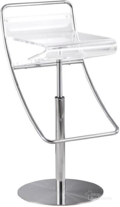 The appearance of Acrylic Adjustable Height Stool designed by Chintaly Imports in the modern / contemporary interior design. This stainless steel piece of furniture  was selected by 1StopBedrooms from  to add a touch of cosiness and style into your home. Sku: 4080-AS-CLR. Product Type: Barstool. Material: Acrylic. Image1