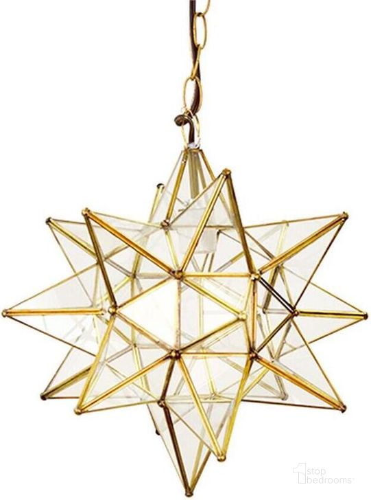 The appearance of Acs Brass 15 Inch Small Clear Star Chandelier designed by Worlds Away in the modern / contemporary interior design. This brass piece of furniture  was selected by 1StopBedrooms from  to add a touch of cosiness and style into your home. Sku: ACS111BR. Material: Metal. Product Type: Chandelier.