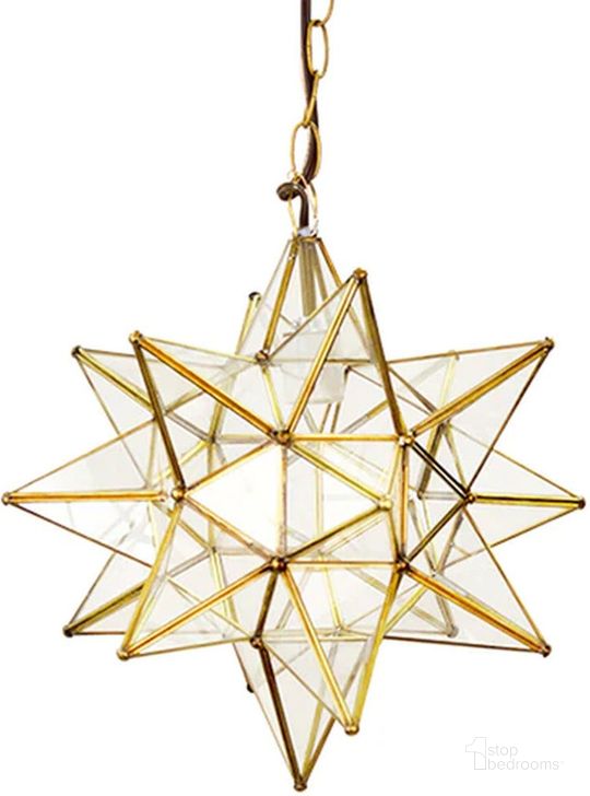 The appearance of Acs Brass 20 Inch Large Clear Star Chandelier designed by Worlds Away in the modern / contemporary interior design. This brass piece of furniture  was selected by 1StopBedrooms from  to add a touch of cosiness and style into your home. Sku: ACS112BR. Material: Metal. Product Type: Chandelier.