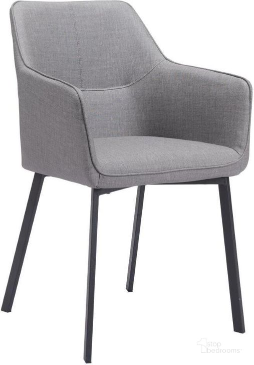 The appearance of Adage Dining Chair In Gray designed by Zuo Modern in the modern / contemporary interior design. This gray and black piece of furniture  was selected by 1StopBedrooms from Adage Collection to add a touch of cosiness and style into your home. Sku: 109364. Product Type: Dining Chair. Material: Plywood. Image1