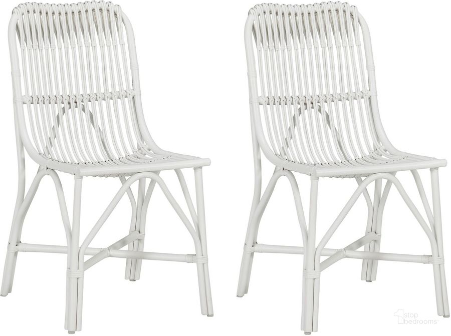 The appearance of Addie Accent Dining Chair White Set of 2 In White designed by Progressive Furniture in the transitional interior design. This white piece of furniture  was selected by 1StopBedrooms from Addie Collection to add a touch of cosiness and style into your home. Sku: A410-41W. Product Type: Dining Chair. Material: Rattan. Image1