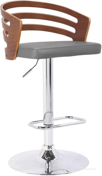 Adele Grey Adjustable Swivel Barstool by Armen Living 1StopBedrooms