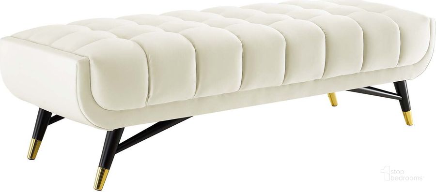 The appearance of Adept 60 Inch Performance Velvet Bench EEI-4241-IVO designed by Modway in the modern / contemporary interior design. This ivory piece of furniture  was selected by 1StopBedrooms from Adept Collection to add a touch of cosiness and style into your home. Sku: EEI-4241-IVO. Material: Wood. Product Type: Bench. Image1