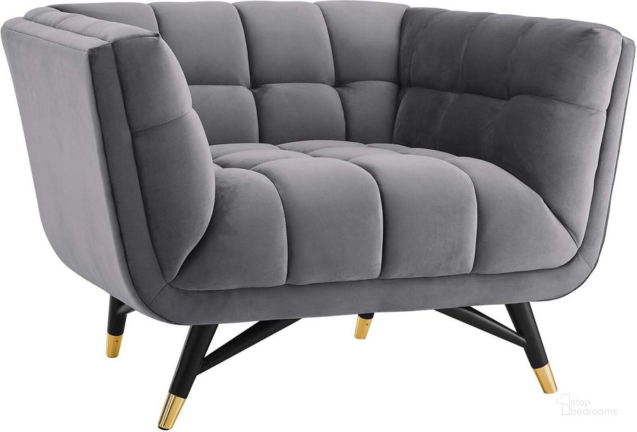 The appearance of Adept Gray Performance Velvet Arm Chair designed by Modway in the modern / contemporary interior design. This gray piece of furniture  was selected by 1StopBedrooms from Adept Collection to add a touch of cosiness and style into your home. Sku: EEI-3060-GRY. Material: Wood. Product Type: Living Room Chair. Image1