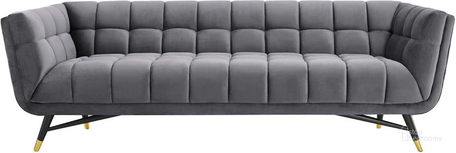 The appearance of Adept Gray Performance Velvet Sofa designed by Modway in the modern / contemporary interior design. This gray piece of furniture  was selected by 1StopBedrooms from Adept Collection to add a touch of cosiness and style into your home. Sku: EEI-3059-GRY. Material: Wood. Product Type: Sofa. Image1