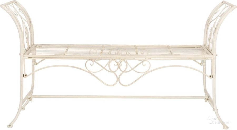 The appearance of Adina Antique White Wrought Iron 51.25 Inch Garden Bench designed by Safavieh in the modern / contemporary interior design. This antique white piece of furniture  was selected by 1StopBedrooms from Safavieh PAT Collection to add a touch of cosiness and style into your home. Sku: PAT5016A. Product Type: Bench. Material: Iron. Image1