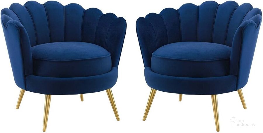 The appearance of Admire Accent Armchair Performance Velvet Set of 2 In Navy designed by Modway in the modern / contemporary interior design. This navy piece of furniture  was selected by 1StopBedrooms from Admire Collection to add a touch of cosiness and style into your home. Sku: EEI-4294-NAV. Product Type: Living Room Chair. Material: Plywood. Image1