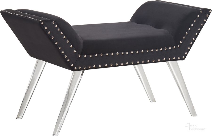 The appearance of Adolphus Black Ottoman designed by Boho House in the glam interior design. This black piece of furniture  was selected by 1StopBedrooms from Adolphus Collection to add a touch of cosiness and style into your home. Sku: LCSIBEBL. Product Type: Bench. Material: Acrylic. Image1