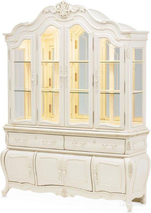 The appearance of Adonville Classic Pearl China Cabinet designed by Versailles Home in the traditional interior design. This classic pearl piece of furniture  was selected by 1StopBedrooms from Adonville Collection to add a touch of cosiness and style into your home. Sku: 54005-113;54006-113. Product Type: China Cabinet. Image1