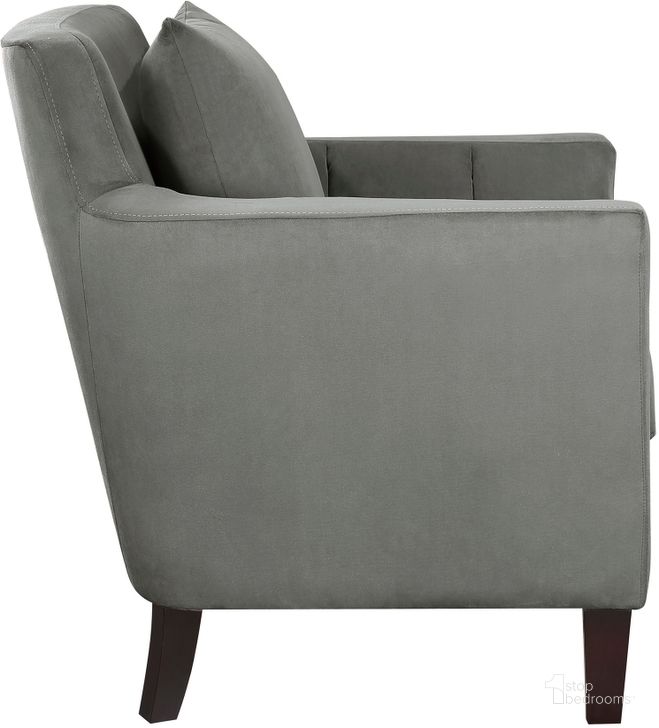 The appearance of Adore Accent Chair In Gray designed by Homelegance in the modern / contemporary interior design. This gray piece of furniture  was selected by 1StopBedrooms from Adore Collection to add a touch of cosiness and style into your home. Sku: 1209GRY-1. Product Type: Accent Chair. Material: Velvet. Image1
