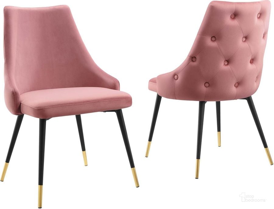 The appearance of Adorn Dining Side Chair Performance Velvet Set of 2 EEI-5043-DUS designed by Modway in the modern / contemporary interior design. This dusty rose piece of furniture  was selected by 1StopBedrooms from Adorn Collection to add a touch of cosiness and style into your home. Sku: EEI-5043-DUS. Product Type: Side Chair. Material: Plywood. Image1