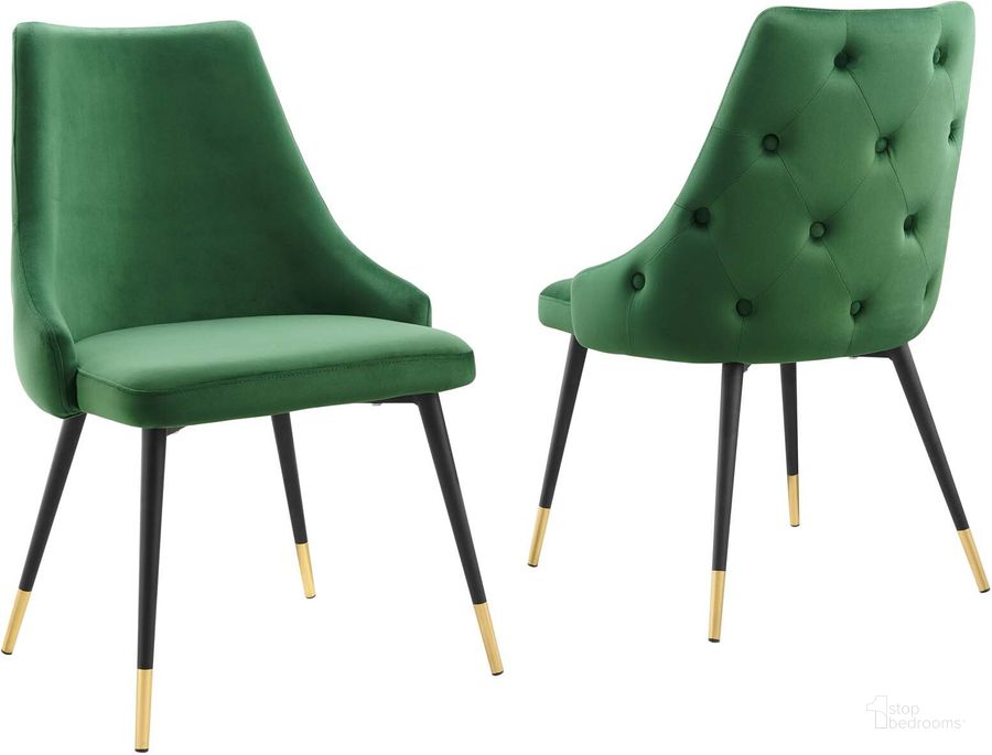 The appearance of Adorn Dining Side Chair Performance Velvet Set of 2 EEI-5043-EME designed by Modway in the modern / contemporary interior design. This emerald piece of furniture  was selected by 1StopBedrooms from Adorn Collection to add a touch of cosiness and style into your home. Sku: EEI-5043-EME. Product Type: Side Chair. Material: Plywood. Image1