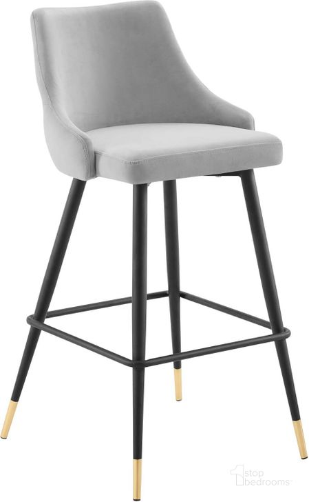 The appearance of Adorn Performance Velvet Bar Stool EEI-3909-LGR designed by Modway in the modern / contemporary interior design. This light gray piece of furniture  was selected by 1StopBedrooms from Adorn Collection to add a touch of cosiness and style into your home. Sku: EEI-3909-LGR. Product Type: Barstool. Material: Plywood. Image1