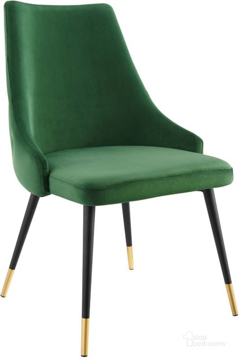 The appearance of Adorn Tufted Performance Velvet Dining Side Chair EEI-3907-EME designed by Modway in the modern / contemporary interior design. This emerald piece of furniture  was selected by 1StopBedrooms from Adorn Collection to add a touch of cosiness and style into your home. Sku: EEI-3907-EME. Product Type: Side Chair. Material: Plywood. Image1