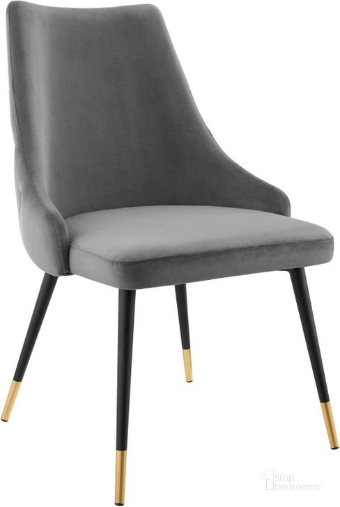 The appearance of Adorn Tufted Performance Velvet Dining Side Chair EEI-3907-GRY designed by Modway in the modern / contemporary interior design. This gray piece of furniture  was selected by 1StopBedrooms from Adorn Collection to add a touch of cosiness and style into your home. Sku: EEI-3907-GRY. Product Type: Side Chair. Material: Plywood. Image1