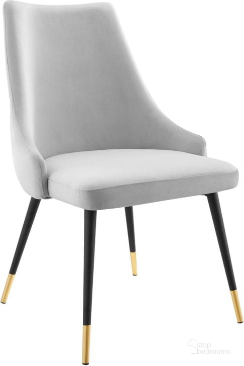 The appearance of Adorn Tufted Performance Velvet Dining Side Chair EEI-3907-LGR designed by Modway in the modern / contemporary interior design. This light gray piece of furniture  was selected by 1StopBedrooms from Adorn Collection to add a touch of cosiness and style into your home. Sku: EEI-3907-LGR. Product Type: Side Chair. Material: Plywood. Image1