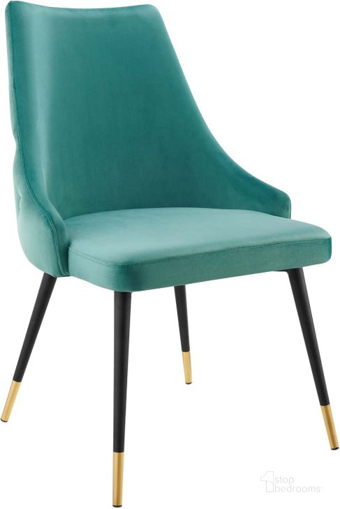 The appearance of Adorn Tufted Performance Velvet Dining Side Chair EEI-3907-TEA designed by Modway in the modern / contemporary interior design. This teal piece of furniture  was selected by 1StopBedrooms from Adorn Collection to add a touch of cosiness and style into your home. Sku: EEI-3907-TEA. Product Type: Side Chair. Material: Plywood. Image1