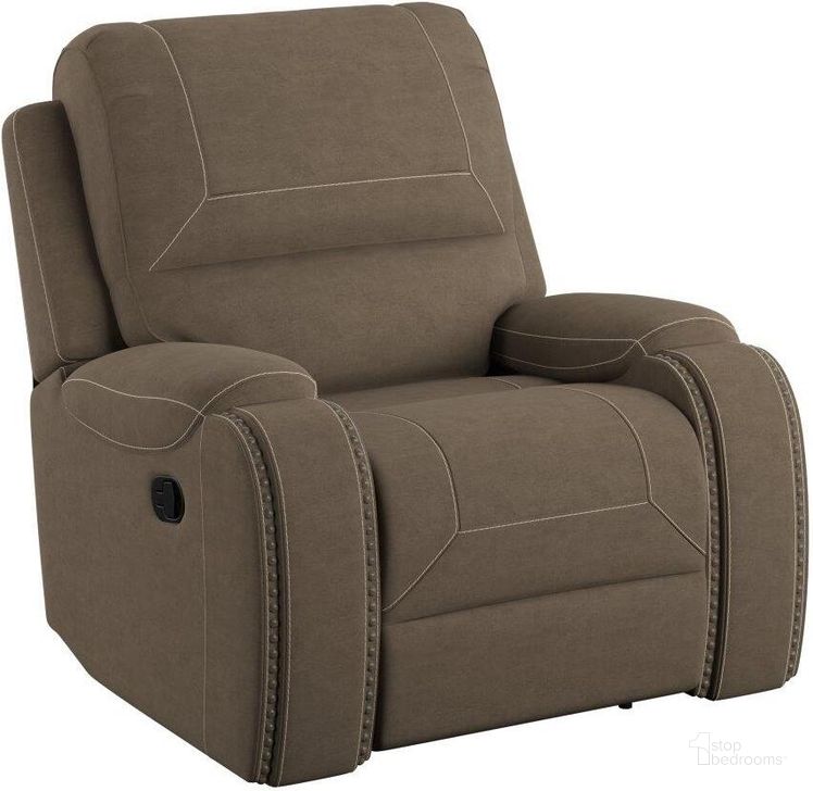 The appearance of Adrian Swivel Gliding Recliner In Walnut Brown designed by Emerald Home Furnishings in the transitional interior design. This walnut brown piece of furniture  was selected by 1StopBedrooms from Adrian Collection to add a touch of cosiness and style into your home. Sku: U7190-04-05. Material: Polyester. Product Type: Recliner. Image1