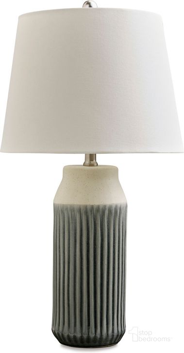 The appearance of Afener Blue and Beige Table Lamp Set of 2 designed by Signature Design by Ashley in the transitional interior design. This blue and beige piece of furniture  was selected by 1StopBedrooms from Afener Collection to add a touch of cosiness and style into your home. Sku: L177984. Material: Ceramic. Product Type: Table Lamp. Image1