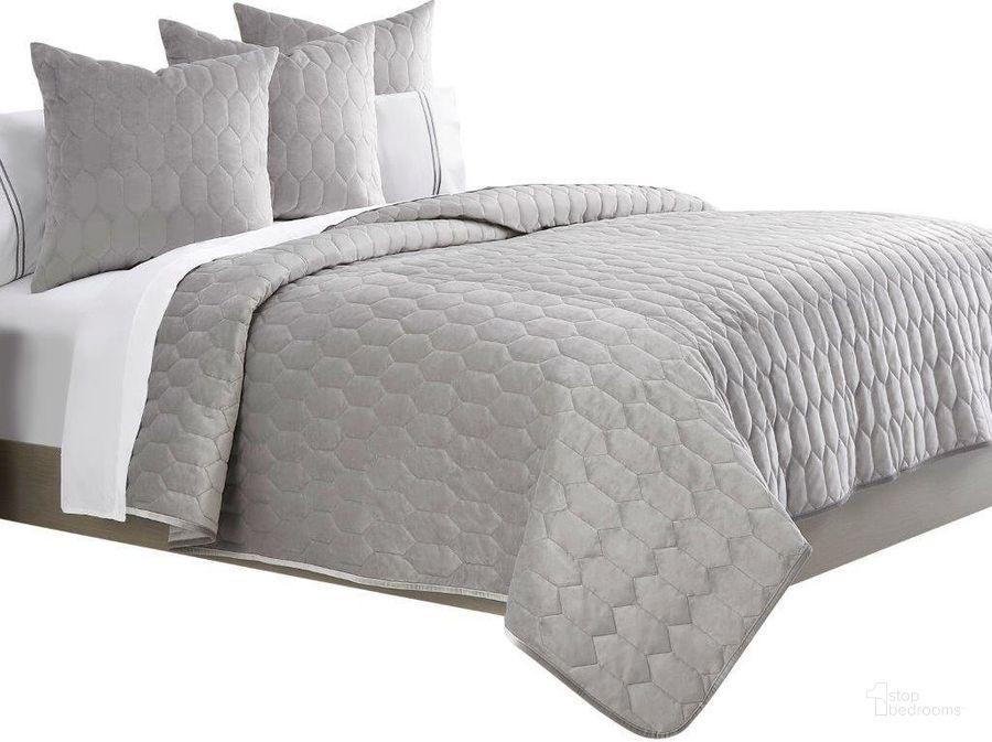 The appearance of Affluent 4 Piece King Quilt Set In Dove designed by AICO in the modern / contemporary interior design. This dove piece of furniture  was selected by 1StopBedrooms from Michael Amini Collection to add a touch of cosiness and style into your home. Sku: BCS-KQT4-AFLUNT-DOV. Material: Polyester. Product Type: Quilt Set. Image1