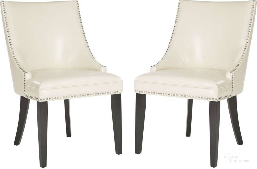 The appearance of Afton Flat Cream Dining Chair designed by Safavieh in the transitional interior design. This cream piece of furniture  was selected by 1StopBedrooms from Afton Collection to add a touch of cosiness and style into your home. Sku: MCR4715D-SET2. Product Type: Dining Chair. Material: Stainless Steel. Image1