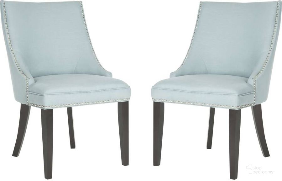 The appearance of Afton Light Blue Dining Chair designed by Safavieh in the modern / contemporary interior design. This light blue piece of furniture  was selected by 1StopBedrooms from Afton Collection to add a touch of cosiness and style into your home. Sku: MCR4715A-SET2. Product Type: Dining Chair. Material: Stainless Steel. Image1