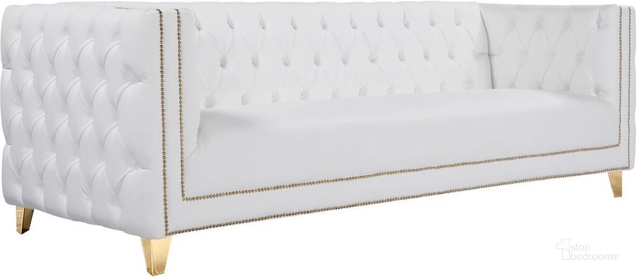 The appearance of Agassiz White Sofa designed by Furnique in the modern / contemporary interior design. This white piece of furniture  was selected by 1StopBedrooms from Agassiz Collection to add a touch of cosiness and style into your home. Sku: 651White-S. Material: Wood. Product Type: Sofa. Image1