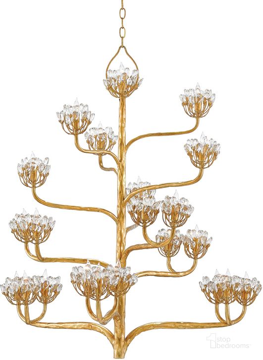 The appearance of Agave Americana Gold Chandelier designed by Currey & Company in the modern / contemporary interior design. This gold piece of furniture  was selected by 1StopBedrooms from Marjorie Skouras Collection to add a touch of cosiness and style into your home. Sku: 9000-0157. Product Type: Chandelier. Material: Iron. Image1