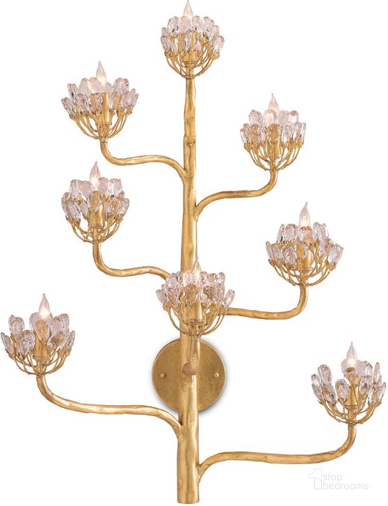 The appearance of Agave Americana Gold Wall Sconce designed by Currey & Company in the modern / contemporary interior design. This gold piece of furniture  was selected by 1StopBedrooms from Marjorie Skouras Collection to add a touch of cosiness and style into your home. Sku: 5000-0058. Product Type: Wall Sconce. Material: Iron. Image1