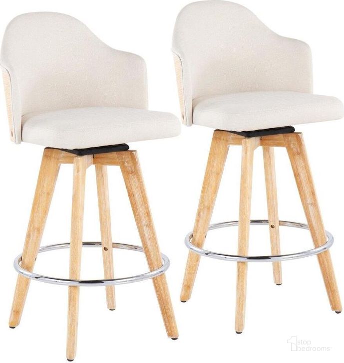 The appearance of Ahoy Fixed-Height Counter Stool Set of 2 designed by Lumisource in the modern / contemporary interior design. This cream piece of furniture  was selected by 1StopBedrooms from Ahoy Collection to add a touch of cosiness and style into your home. Sku: B26-AHOY2-R NANACR2. Material: Metal. Product Type: Barstool. Image1