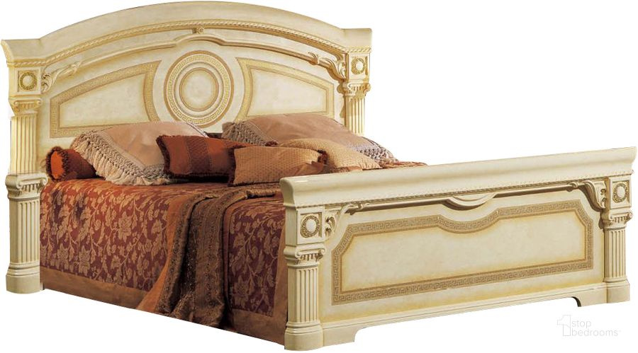 The appearance of Aida Panel Bed (Ivory and Gold) (King) designed by ESF in the traditional interior design. This gold piece of furniture  was selected by 1StopBedrooms from Aida Collection to add a touch of cosiness and style into your home. Sku: AIDABEDK.S.;WFRAMEKSCAMELBENT. Bed Type: Panel Bed. Product Type: Panel Bed. Bed Size: King. Image1