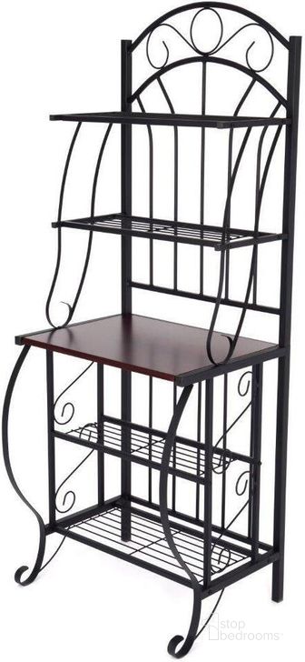 The appearance of Aime Black and Brown Baker' Rack designed by Versailles Home in the traditional interior design. This black and brown piece of furniture  was selected by 1StopBedrooms from Aime Collection to add a touch of cosiness and style into your home. Sku: 12500. Material: Metal. Product Type: Baker's Rack. Image1