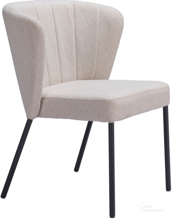 The appearance of Aimee Dining Chair Set of 2 In Cream designed by Zuo Modern in the modern / contemporary interior design. This white piece of furniture  was selected by 1StopBedrooms from Aimee Collection to add a touch of cosiness and style into your home. Sku: 109677. Product Type: Dining Chair. Material: Plywood. Image1