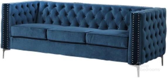 The appearance of Aineias 84 Inch Tufted Transitional Fabric Sofa In Navy designed by Best Master Furniture in the transitional interior design. This navy piece of furniture  was selected by 1StopBedrooms from Aineias Collection to add a touch of cosiness and style into your home. Sku: F004NSF-2;F004NSF-1;F004NSF-3. Material: Fabric. Product Type: Sofa. Image1