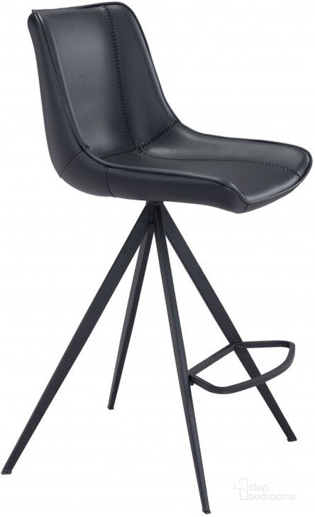 The appearance of Aki Black Counter Chair Set Of 2 designed by Zuo Modern in the modern / contemporary interior design. This black piece of furniture  was selected by 1StopBedrooms from Aki Collection to add a touch of cosiness and style into your home. Sku: 101394. Material: Steel. Product Type: Counter Height Chair. Image1