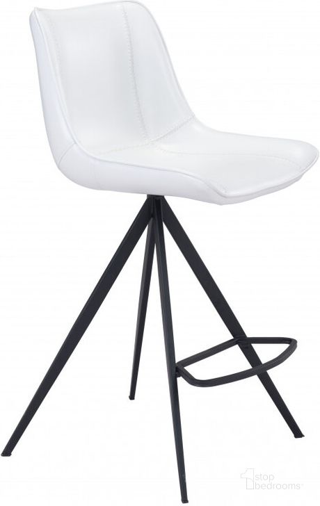 The appearance of Aki White and Black Counter Chair Set Of 2 designed by Zuo Modern in the modern / contemporary interior design. This white and black piece of furniture  was selected by 1StopBedrooms from Aki Collection to add a touch of cosiness and style into your home. Sku: 101393. Material: Steel. Product Type: Counter Height Chair. Image1