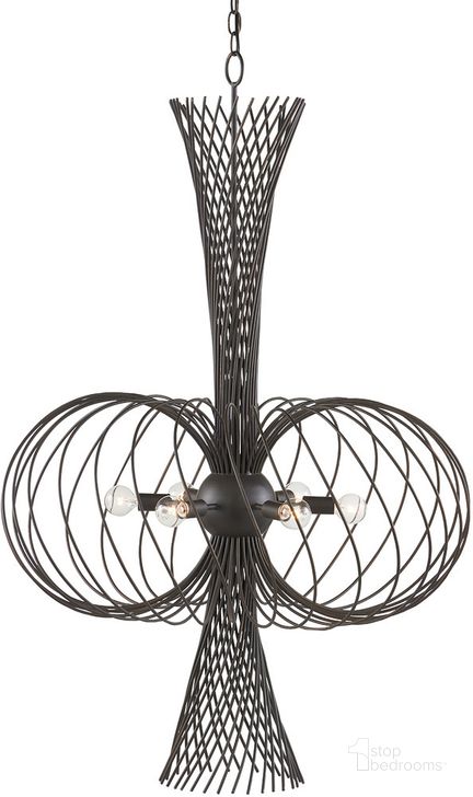 The appearance of Akio Bronze Chandelier designed by Currey & Company in the modern / contemporary interior design. This bronze piece of furniture  was selected by 1StopBedrooms from  to add a touch of cosiness and style into your home. Sku: 9000-0963. Product Type: Chandelier. Material: Iron. Image1