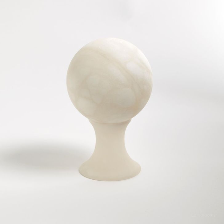 The appearance of Alabaster Large Sphere Stand In White designed by Global Views in the modern / contemporary interior design. This white piece of furniture  was selected by 1StopBedrooms from Alabaster Collection to add a touch of cosiness and style into your home. Sku: 3.31551. Product Type: Decorative Accessory. Material: Alabaster. Image1