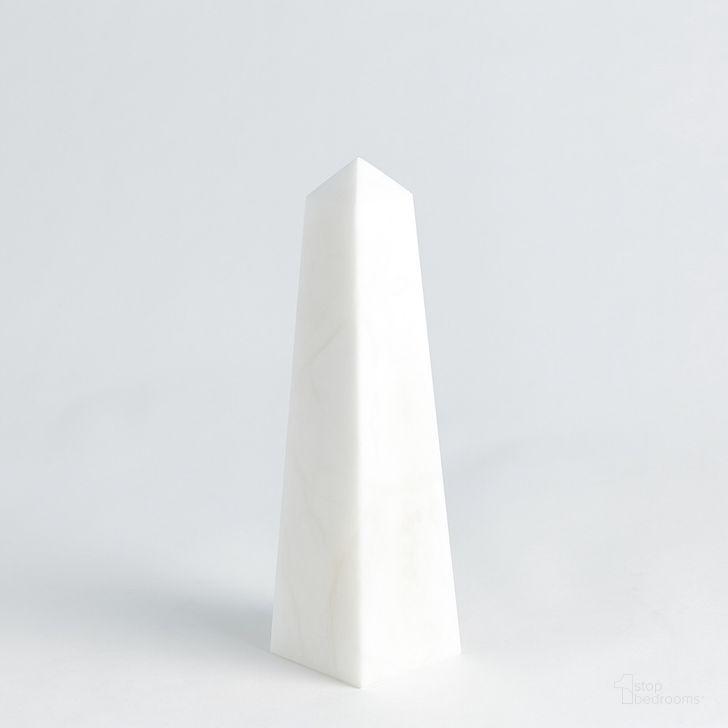 The appearance of Alabaster Medium Obelisk In White designed by Global Views in the modern / contemporary interior design. This white piece of furniture  was selected by 1StopBedrooms from Alabaster Collection to add a touch of cosiness and style into your home. Sku: 3.31613. Product Type: Decorative Accessory. Material: Alabaster. Image1