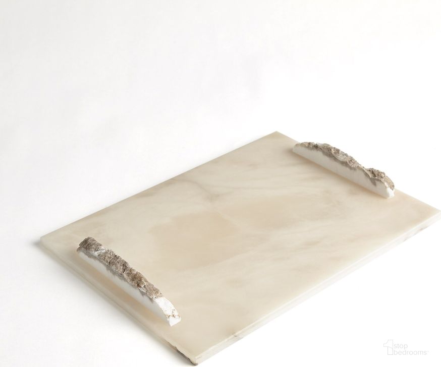 The appearance of Alabaster Rectangle Tray With Rock Handles In White designed by Global Views in the modern / contemporary interior design. This white piece of furniture  was selected by 1StopBedrooms from Alabaster Collection to add a touch of cosiness and style into your home. Sku: 7.30184. Product Type: Tray. Material: Alabaster. Image1